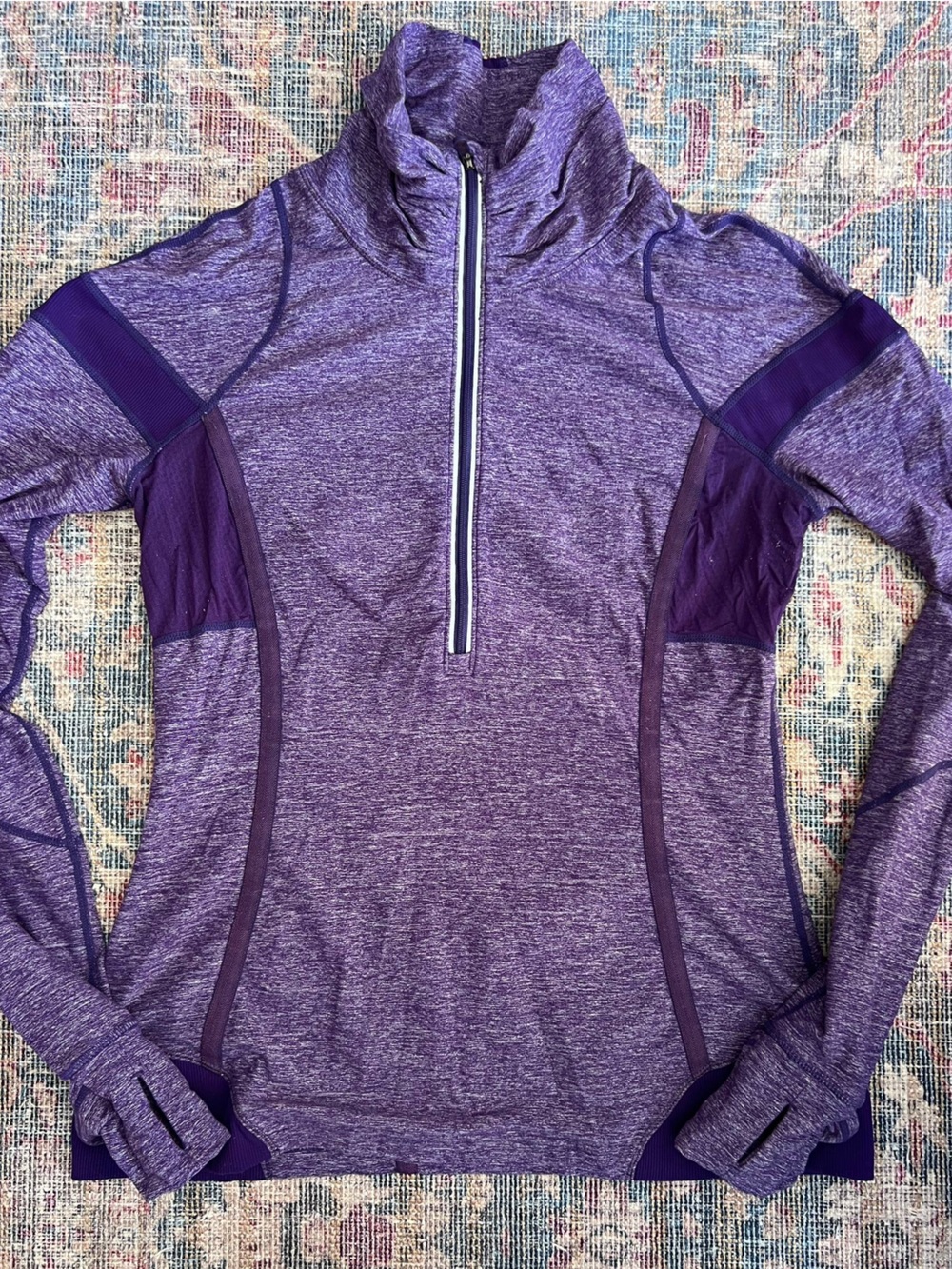 lululemon athletica Purple Heather Half-Zip Long Sleeve Top